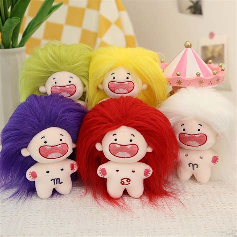 Bigtiny 11cm Naked Doll Toy Colorful Fluffy Hair Deciduous Teeth 12 Constellation Plushies