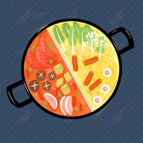 Free Hand Drawn Cartoon Skull Hot Pot Original Elements Vegetables Gourmet Vegetables PNG