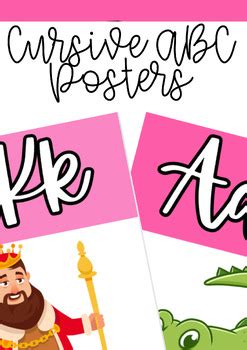 ABC Cursive Classroom Posters by We Learn A Latte | TPT