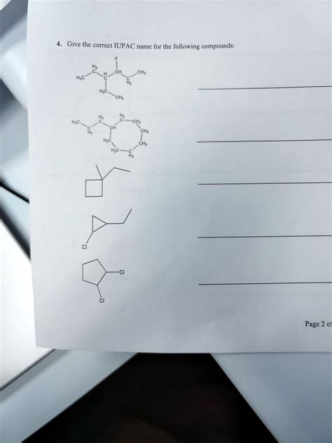 SOLVED Give The Correct IUPAC Name For The Following Compounds CHa