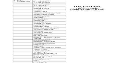 Contoh Stiker Inventaris Barang Cara Membuat Label Ko