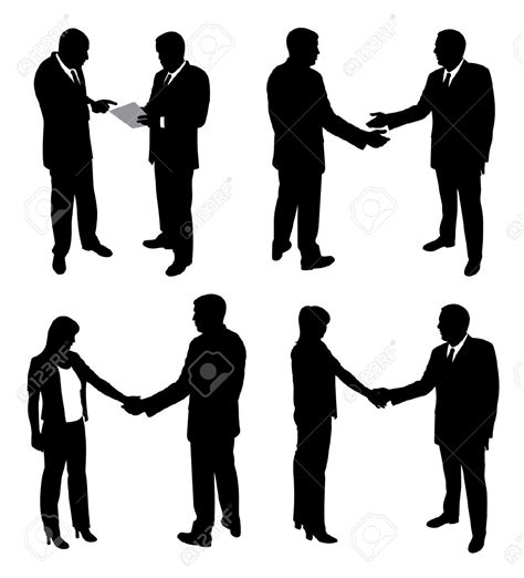 Handshake Silhouette Vector at Vectorified.com | Collection of ...