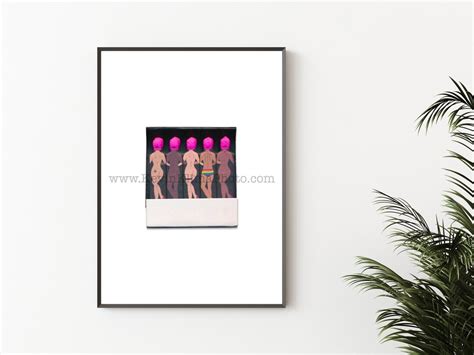 Vintage Gay Pride Matchbook Art Vintage Matchbook Print Unframed Wall Art Print Naked