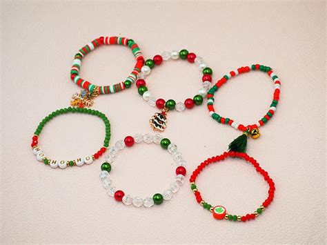 Amazon KUAUTD 48pcs Christmas Bracelets Set Preppy Clay Stretch