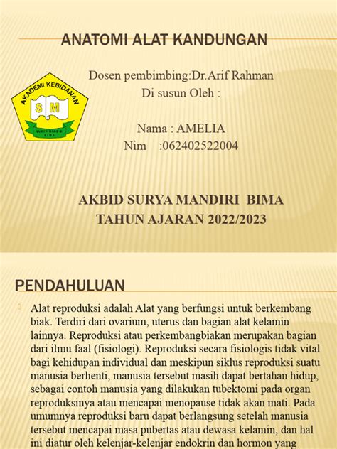 Anatomi Alat Kandungan Amelia Surya Mandiri Pdf