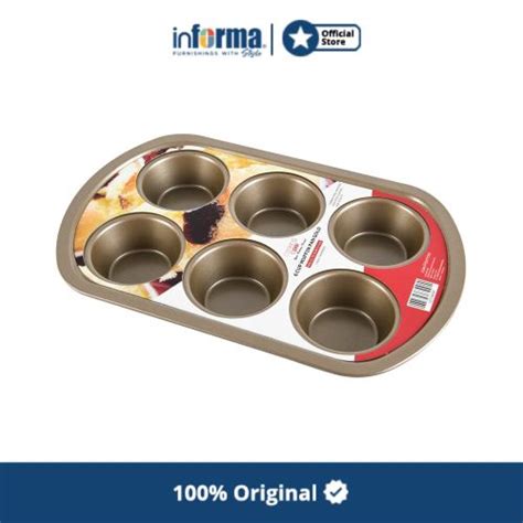 Jual Cooking Color Loyang Muffin 6 Cup Gold Tray Adonan Wadah