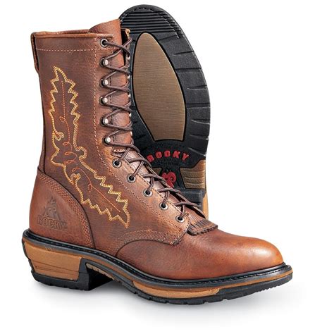 Men's Rocky® 9" Spokane Packer Boots, Brown / Black - 119443, Cowboy ...