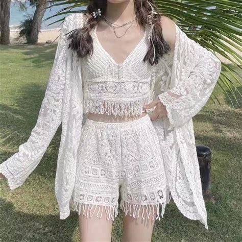 Free Gift Crochet Halter Bikini Tops Women S Bikini Swimsuit Outer Wear Tube Top Beach Outfit