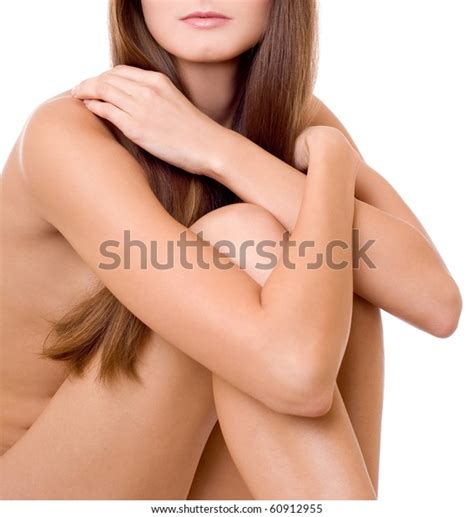 Naked Woman Sitting On White Background Stock Photo Shutterstock