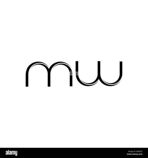 Mw Logo Monogram With Slice Rounded Modern Design Template Isolated On