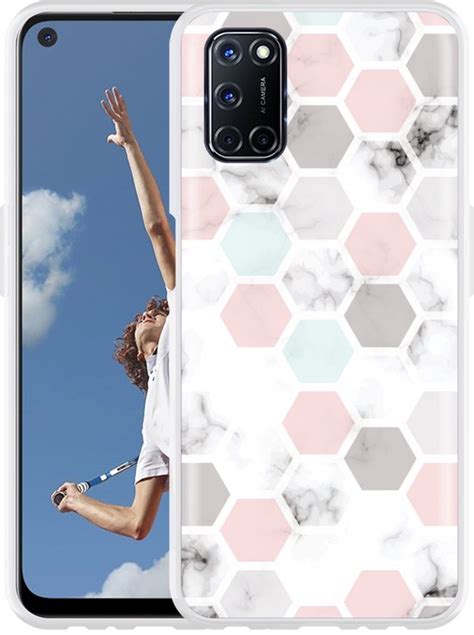 Oppo A Hoesje Marmer Honeycomb Designed By Cazy Bol