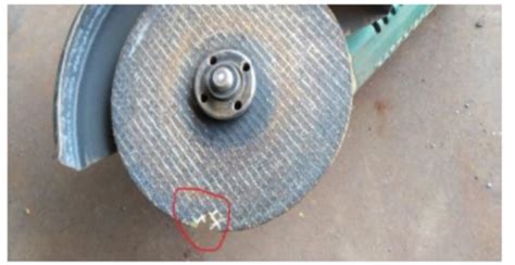 Unsafe Use Of Hand Grinder With Damaged Disc Imca