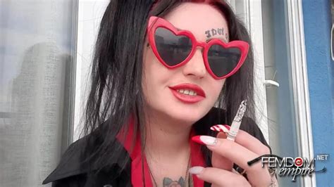 Femdom Empire Sexy Smoking Fetish Mistress Smokes Cigarettes Hardcore Dominatrix Video