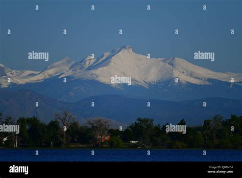 Colorado Mountains As Visible From The Barr Lake State Park Stock Photo