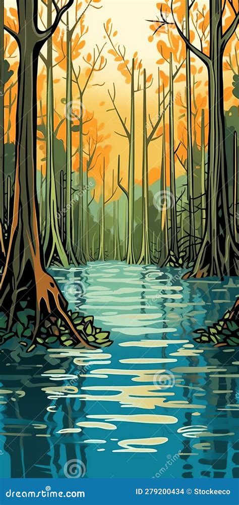 Mangrovebos In Rotsberggebieden Stock Illustratie Illustration Of