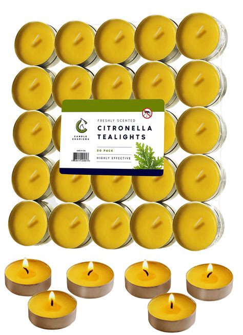 Buy Citronella Oil Scented Tea Light Candles Indoor Outdoor Up To