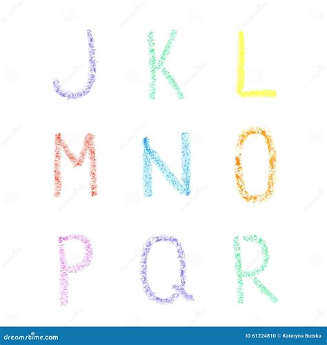 Font Pencil Crayon ABC Chalk Letters Handwritten Stock Vector