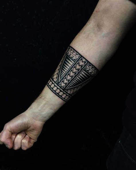 Polynesian Forearm Band Tattoo