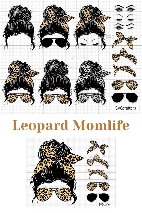 Leopard Momlife Svg Mom Life Svg Messy Bun Svg 50 Off