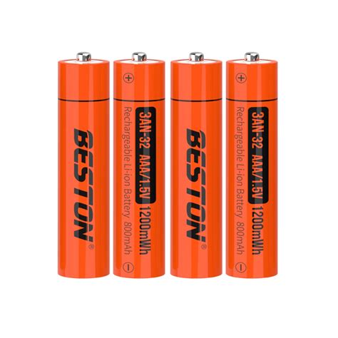 Акумуляторна батарея ААА Beston 1.5V Li-ion 1200mWh/800mAh | набір 4шт ...