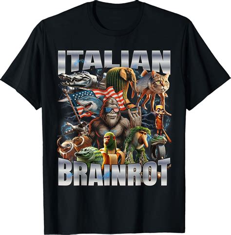 Hot Trending T Shirt With Italian Brainrot Big Th Of July Flag Foot T Shirt Design Preview Only