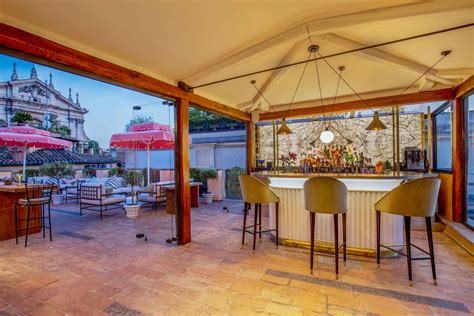 The Rooftop Terrace Bar At Our Boutique Hotel In Rome 9 Hotel Cesari