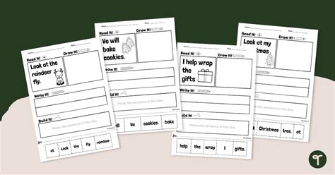 Write About It Christmas Sentence Builder Pack Teach Starter