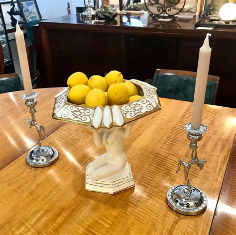 Art Deco Chrome Pair Of Dancing Nude Lady Candlesticks Artedeco Online Antiques