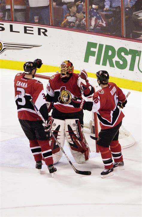 PHILADELPHIA – MAY 5: Defenseman Zdeno Chara #3 and defenseman Wade