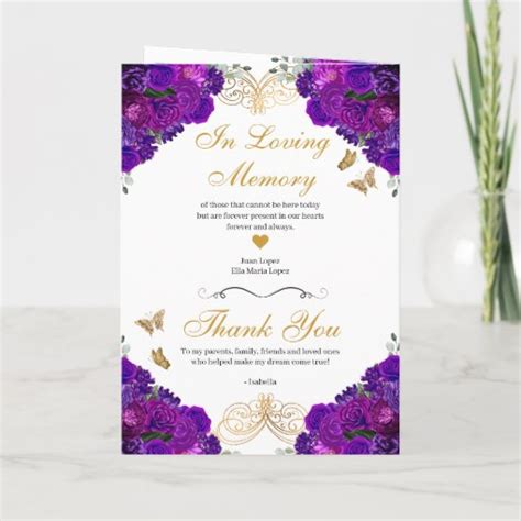 Purple Floral Princess Tiara Quinceanera Program Zazzle