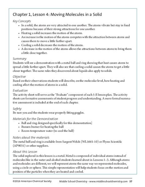 Moving Molecules In A Solid Lesson Plan For 6th 8th Grade Lesson Planet