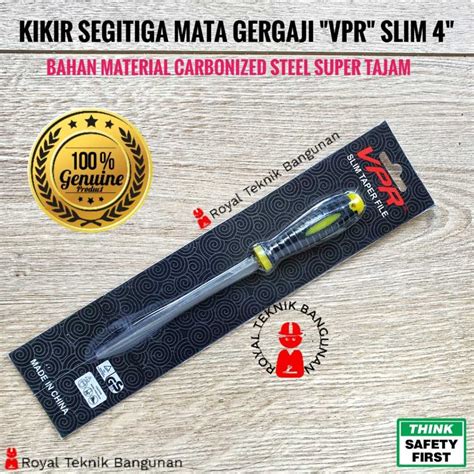 Jual Kikir Gergaji Kayu Besi Segitiga Slim 4 Inch Gagang Karet Asah