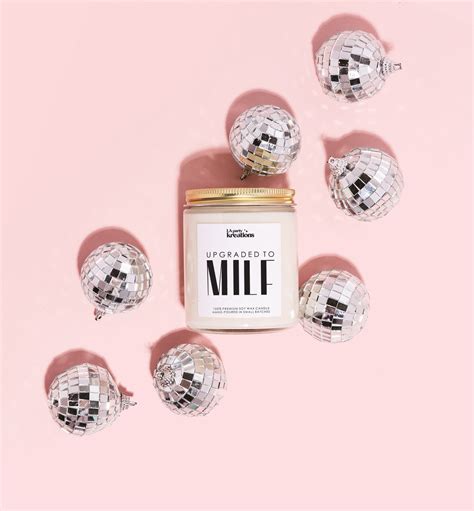 UPGRADED TO MILF Baby Shower Gift Baby Announcement Gag Gift Soy Candle Funny New Baby