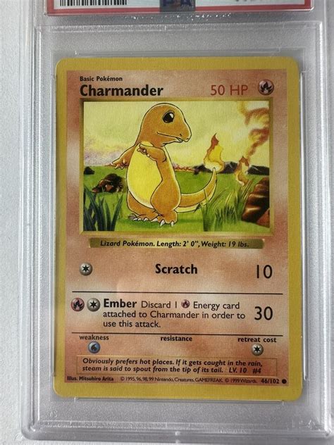 PSA 8 NM MINT Charmander 46 102 SHADOWLESS Base Set Pokemon Card EBay