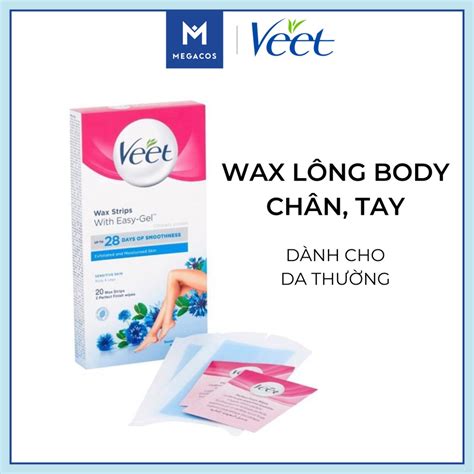 T Y L Ng Wax Gi Y Veet Wax Strips Cho Tay Ch N Body Bikini Shopee Vi T Nam