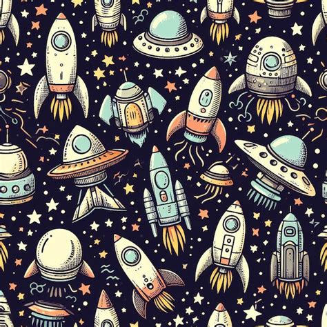 Hyperrealistic Seamless Space Colorful Vector Pattern Texture Fabric