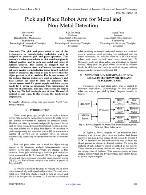 Pick and Place Robot Arm For Metal and Non-Metal Detection | PDF ...