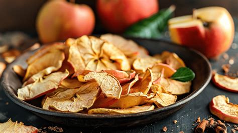 Dried Apple Slices In An Iron Plate Background Apple Wood Homemade