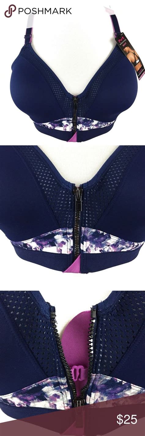 Maidenform Medium Impact Sports Bra C Front Zip