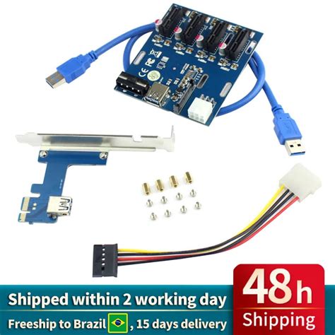 Купить Компьютерные компоненты | PCIe 1 to 4 PCI Express 1X Slots Riser ...