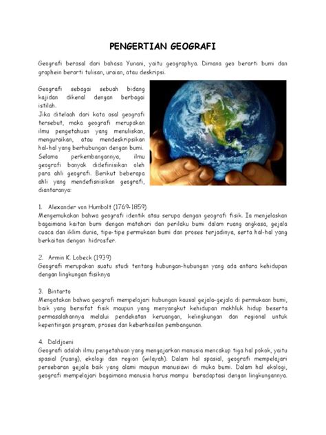 Pengertian Geografi Pdf