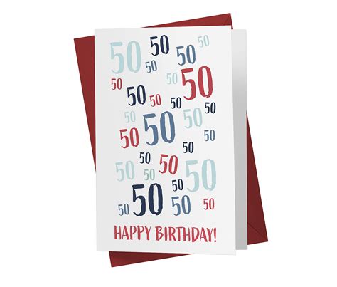 Buy 50th Birthday Card Just A Number 50th Anniversary Card For