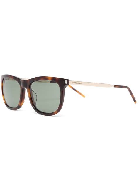 Saint Laurent Eyewear Tortoiseshell Square Frame Sunglasses Farfetch