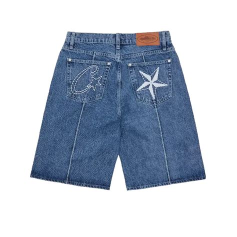Corteiz C Star Denim Shorts Faded Blue Upto 30 Off