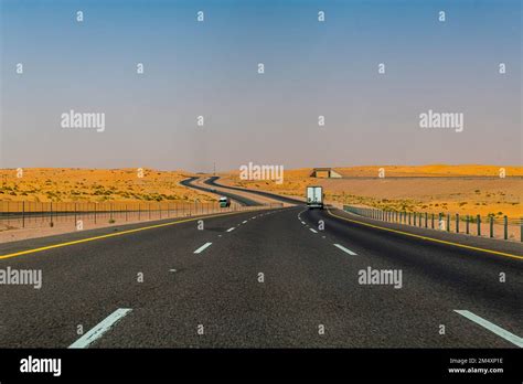Saudi Arabia Multiple Lane Desert Highway Stock Photo Alamy