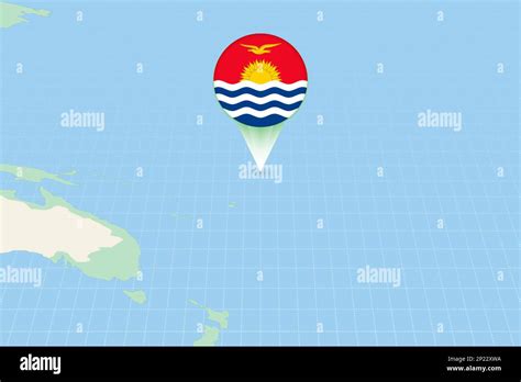 Map Illustration Of Kiribati With The Flag Cartographic Illustration