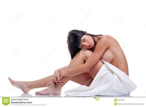 Brunette Woman Body And Towel Stock Photo Image Of Naked Profile