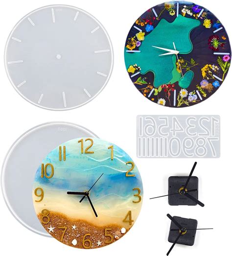 Xidmold Pcs Clock Resin Molds Large Roman Numerals Silicone Clock