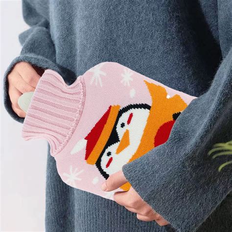 Hot Water Bottle L Hot Water Bag With Knit Cover Rubber Hot Water Pouch For Menstrual Cramps