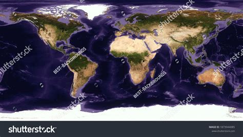 Detailed Flat Map Continents Oceans Panorama Stock Photo 1873944085 ...